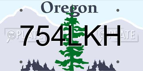 754LKH Oregon License Plate