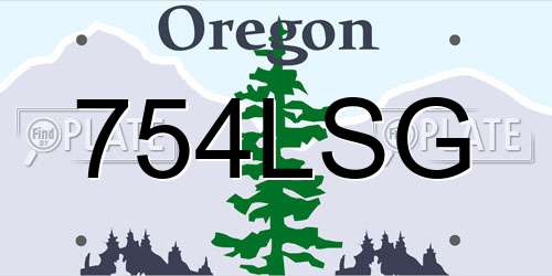 754LSG Oregon License Plate