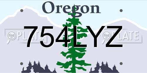 754LYZ Oregon License Plate