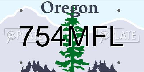 754MFL Oregon License Plate