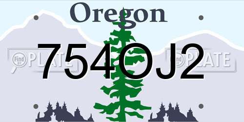 754OJ2 Oregon License Plate
