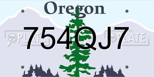 754QJ7 Oregon License Plate