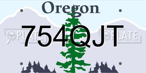 754QJT Oregon License Plate