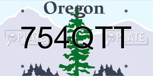 754QTT Oregon License Plate