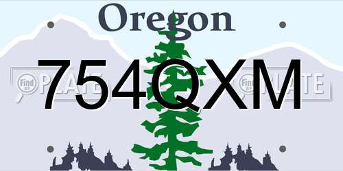 754QXM Oregon License Plate