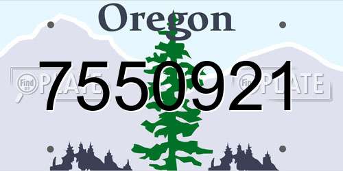 7550921 Oregon License Plate