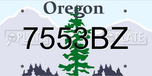 7553BZ Oregon License Plate