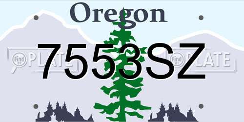 7553SZ Oregon License Plate