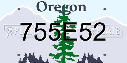 755E52 Oregon License Plate