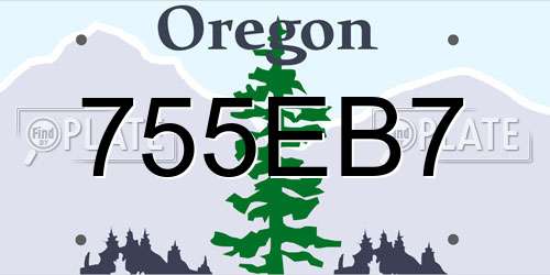 755EB7 Oregon License Plate