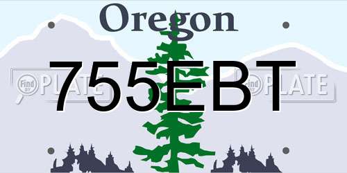 755EBT Oregon License Plate
