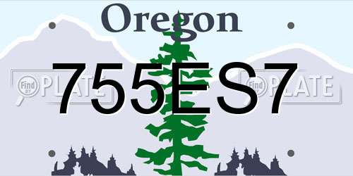 755ES7 Oregon License Plate