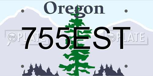 755EST Oregon License Plate
