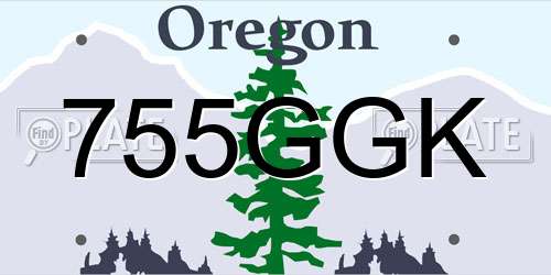 755GGK Oregon License Plate