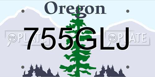 755GLJ Oregon License Plate