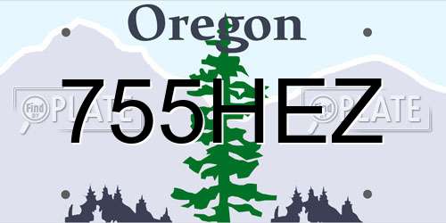 755HEZ Oregon License Plate