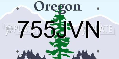 755JVN Oregon License Plate