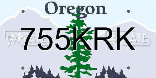 755KRK Oregon License Plate