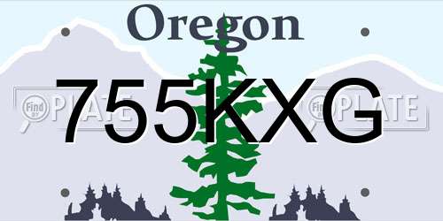 755KXG Oregon License Plate