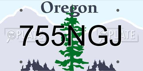 755NGJ Oregon License Plate