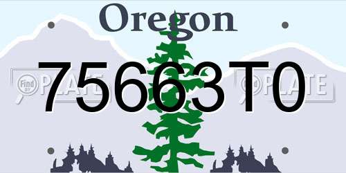 75663T0 Oregon License Plate