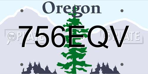 756EQV Oregon License Plate