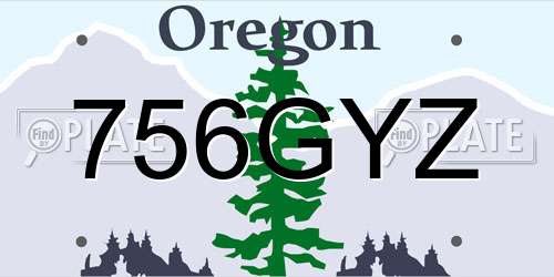 756GYZ Oregon License Plate