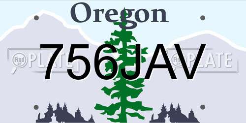 756JAV Oregon License Plate