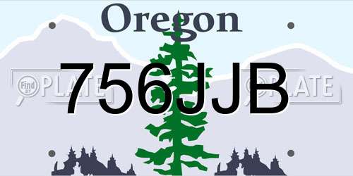 756JJB Oregon License Plate