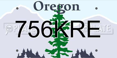 756KRE Oregon License Plate