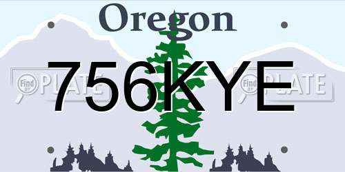 756KYE Oregon License Plate