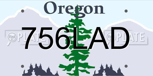 756LAD Oregon License Plate