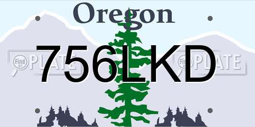 756LKD Oregon License Plate