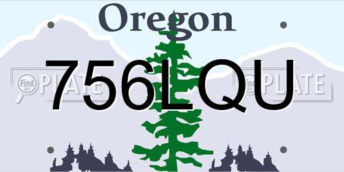756LQU Oregon License Plate