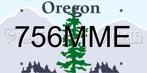 756MME Oregon License Plate