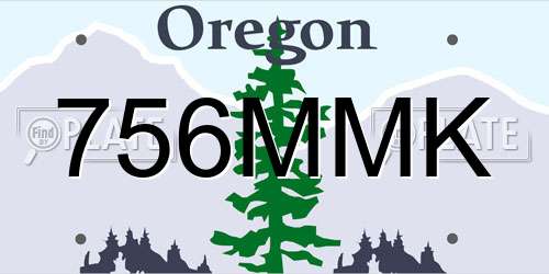 756MMK Oregon License Plate