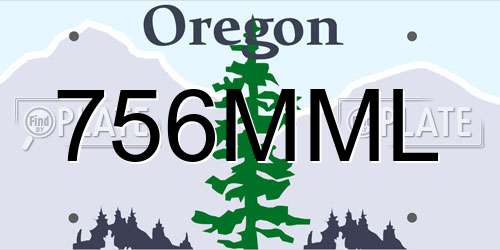 756MML Oregon License Plate