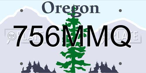 756MMQ Oregon License Plate