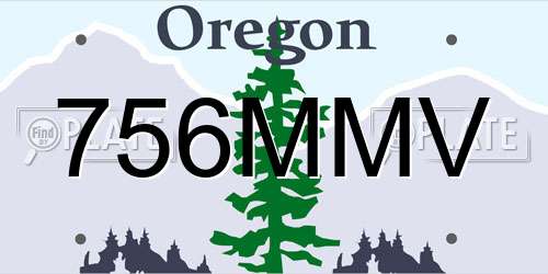 756MMV Oregon License Plate