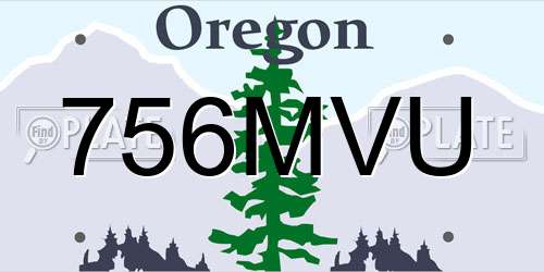 756MVU Oregon License Plate