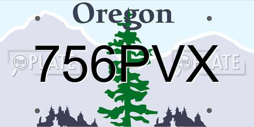 756PVX Oregon License Plate