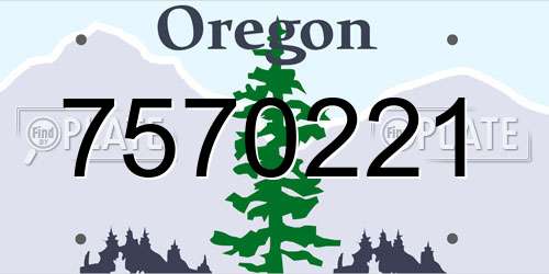 7570221 Oregon License Plate