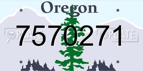 7570271 Oregon License Plate
