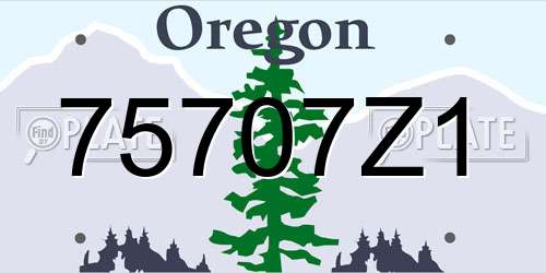 75707Z1 Oregon License Plate