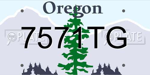7571TG Oregon License Plate