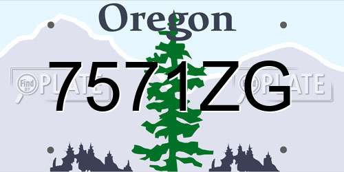 7571ZG Oregon License Plate