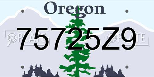 75725Z9 Oregon License Plate