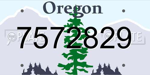 7572829 Oregon License Plate