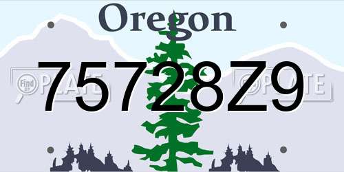 75728Z9 Oregon License Plate