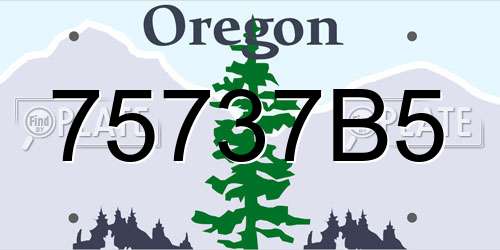 75737B5 Oregon License Plate